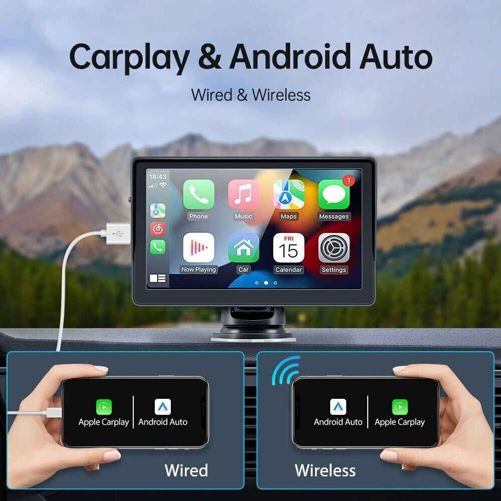Wireless Apple CarPlay and Android Auto Car Stereo, 9.3'' IPS Touchscreen Multimedia Player & Bluetooth 5.0 Audio Hands Free Calling, Mirror Link/GPS/Siri/Google/Waze/GPS - Image 4